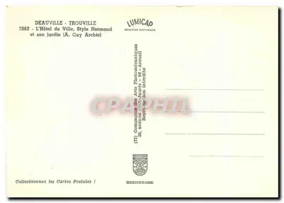 Deauville - O Hotel de Ville, Estilo Normando — (A. Guy Archte) — IRIS — Verso
