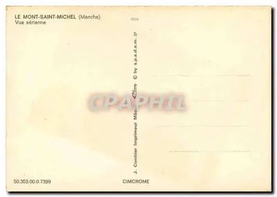 Mont-Saint-Michel — Widok z powietrza — J. Combier, nr 50.353.00.7399 — Rewers