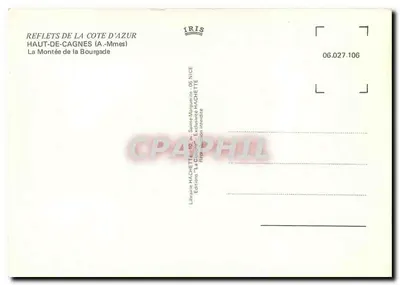Widok ulicy Montée de la Bourgade w Haut-de-Cagnes — Restauracja Malowników — Wydawca IRIS — Rewers