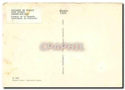 Frescas da Capela Nossa Senhora da Proteção — Cagnes-sur-Mer, Costa Azul — Éditions Photo Guy — Verso