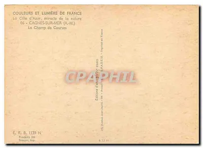 Cagnes-sur-Mer — Le Champ de Courses — Wydawnictwo Jean-Jaurès — Rewers