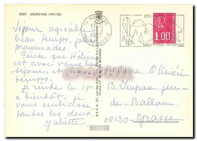 Morzine — "Fleur des Alpes" — Alta Saboia — Verso