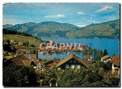 Spiez — vista do lago de Thoune — editor A. Schwandern, n° 2198
