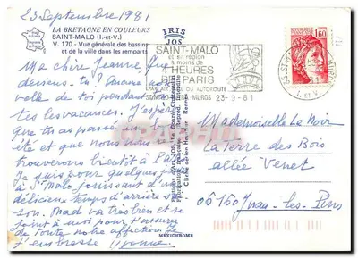 Saint-Malo — Algemene uitzicht van de kade en de stad binnen de muren — IRIS JOS V.170 — Achterkant