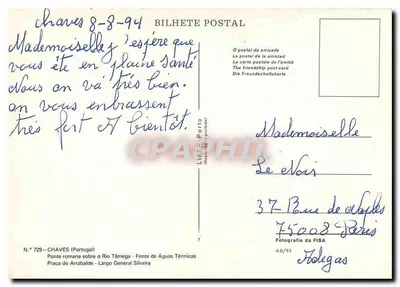 Chaves — widok panoramiczny — LIFER Porto, nr 729 — Rewers