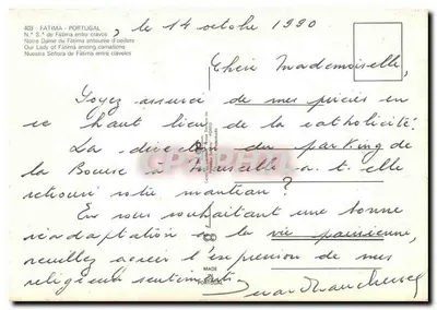 Nossa Senhora de Fátima — exposição em Paris — n°403 — Verso