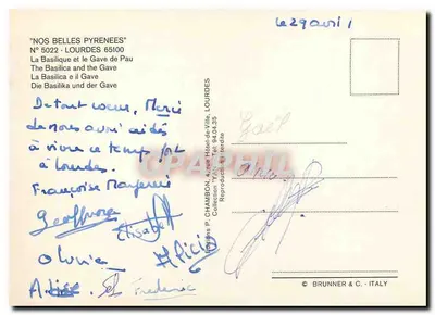 A Basílica e o Gave de Pau — N° 5022 — Lourdes — Edição YAN — Verso