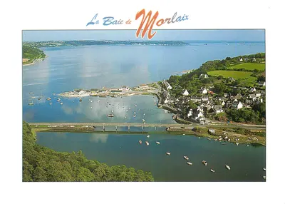 A Baía de Morlaix — vista aérea do porto e do ponte — editor não visível