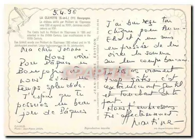 La Clayette — Zamek La Clayette — Wydanie Jean-Pierre Janin — Rewers