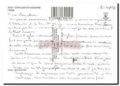 Conflans-Sainte-Honorine — vista da igreja e do rio — Edições 'Lyna Paris' n° 3230881300105 — Verso