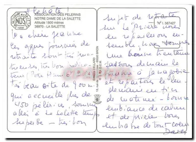 Nossa Senhora da Salette — Editor Cellaard, N° 567427 — Verso