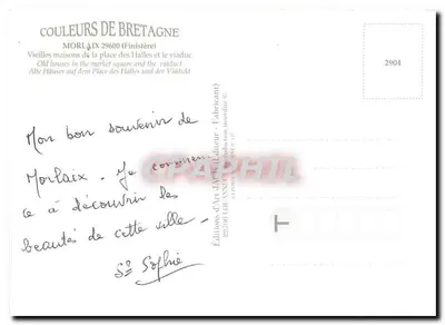 Morlaix — Cidade medieval — Edições de Arte JOLANNE — Verso