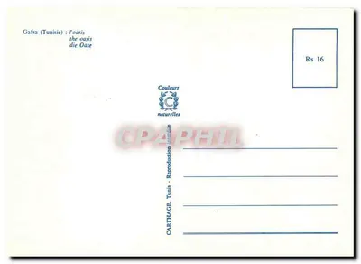 Gafsa (Tunisja) — oaza — wydawca Couleurs naturelles, n° Rs 16 — Rewers