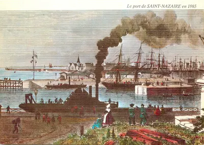 O porto de SAINT-NAZAIRE em 1865 — Lithographie de Benoist, éditions JOS Le Dicaré