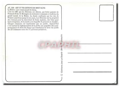 La Brière: una comunità di beni — Éditions Jos Le Doaré, n° AT.508 — Verso