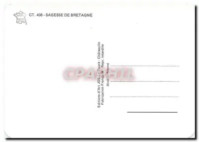 Cavalo atrelado a uma charrete — Sabedoria da Bretanha — Edições d'Art Jos. Châteaulin — Verso