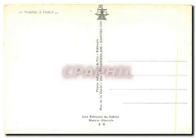 Statki żaglowe — seria 44 — Wydawnictwo Arlaud & Cie, Nantes — Rewers