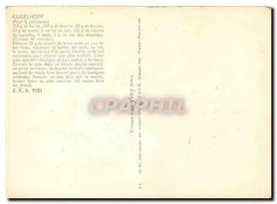 Kugelhopf — Tarta alsaciana — Ediciones d'Arte Jean-Jaurès — Reverso