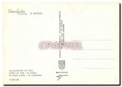 Evreux — Vista panorâmica — Edições Diplôme — Verso