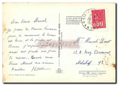 Powrót transhumancji — Saint-Céré — Photo Bos Éditions, nr 14 — Rewers