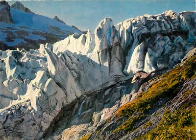 Glaciar do Rhône perto do Belvédère — 2274 m de altitude — editor Jules Geiger, Flims-Waldhaus