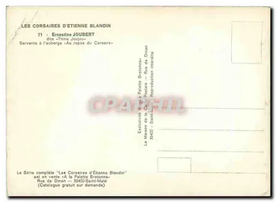 Ernestine Joubert — dita 'Titine Joujou' — Servente na pensão 'Au repos du Corsaire' — Étienne Blandin, n°71 — Verso
