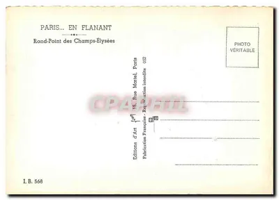 Parigi — Rond-Point des Champs-Élysées — Éditions Flanant — Verso
