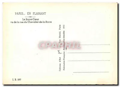París — Sacré-Cœur visto desde la rue du Chevalier-de-la-Barre — Éditions d'Art, París — Reverso