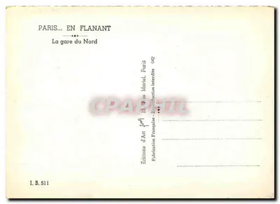 Gare du Nord — Paryż — Wydawnictwo Sztuki, Paryż — Rewers