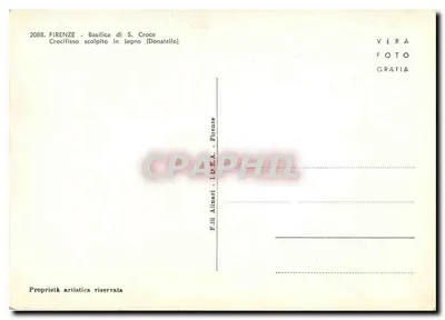 Crocifixo em madeira - Basílica de S. Croce - Florença — Ed. Filli Alinari, n° 2088 — Verso
