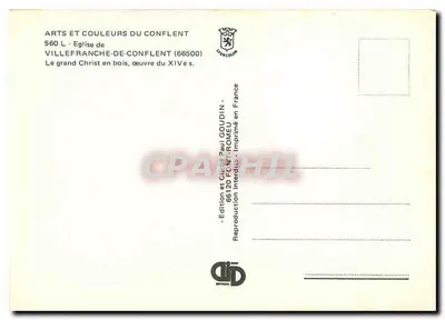 O grande Cristo em madeira — obra do século XIV — Edição Arts et Couleurs du Conflent, n° 560 L — Verso
