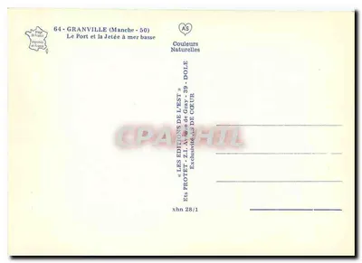 Granville (Manche) — O Porto e a Ponta em Maré Baixa — Les Éditions de l'Est — Verso