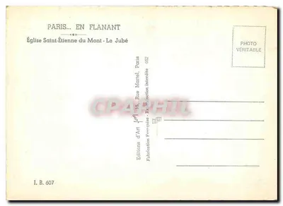 Chiesa di San Etienne du Mont — Il Jubé — Edizioni d'Arte del Mont-Jubé — Verso