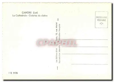 Cahors (Lot) — De Kathedraal - Galerijen van het klooster — Éditions d'Art, Parijs — Achterkant