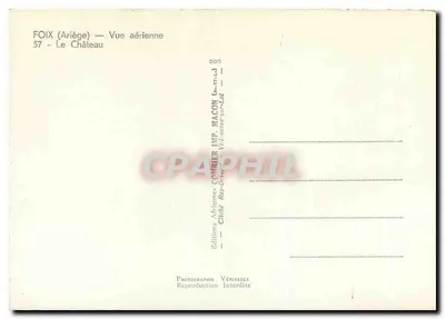 Foix (Ariège) — Widok z powietrza — Zamek — Wydawnictwo Aériennes Imp. Macon — Rewers