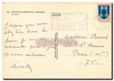 TROUVILLE-DEAUVILLE — O porto — Artaud, N°22 — Verso