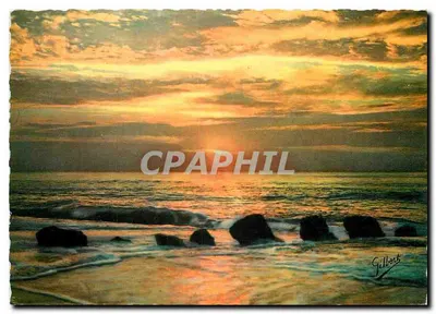 Pôr do Sol sobre o Atlântico — Éditions Charentaises d'Art, A. Gilbert, n°33-O