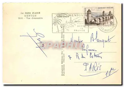 Menton — Widok ogółem — Éditions Françaises — Rewers