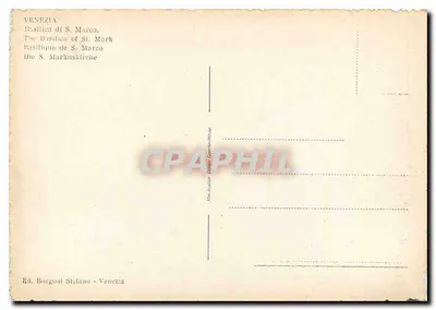 Wenecja — Bazylika św. Marka — Wyd. Borgoni Stefano - Wenecja — Rewers
