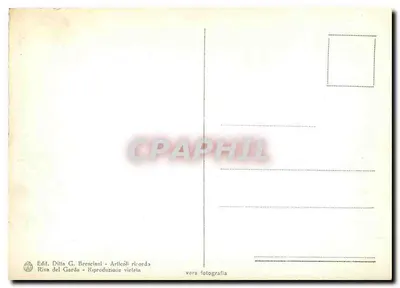 Riva del Garda — widok panoramiczny jeziora z łodzią — Ditta G. Bresciani, n° 310-144 — Rewers