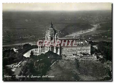 Turim - Basílica de Superga de avião — Aerofotografia U. Piazzesi