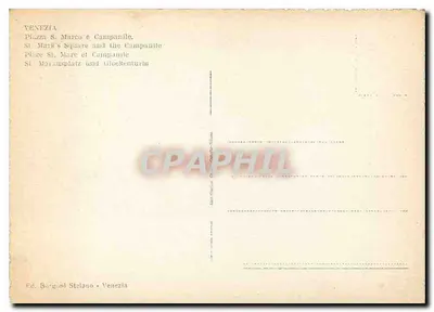 Wenecja — Plac św. Marka i Kambanile — Wyd. Borgoni Stefano - Wenecja — Rewers