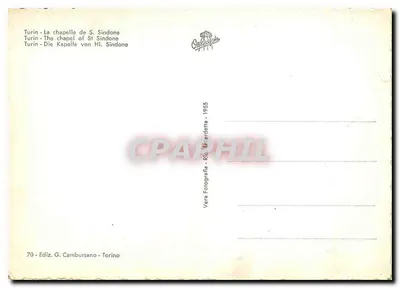 Turim - A Capela da Santa Sindone — editor G. Cambursano, n°70 — Verso