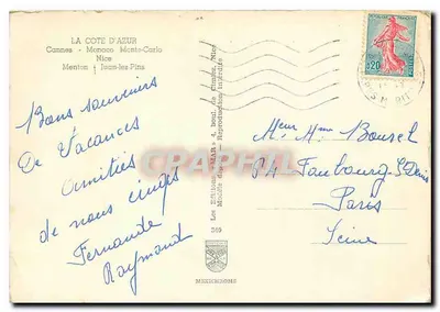 Costa Azul — Mônaco, Menton, Cannes, Nice, Juan-les-Pins — Edições MAB — Verso