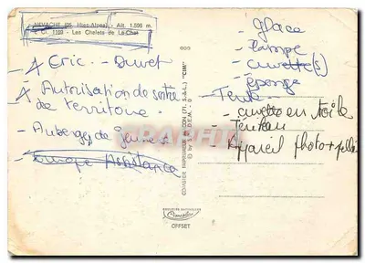 Névache (05, Hautes-Alpes) — Os Chalets de La-Chaîne — editor CIM — Verso