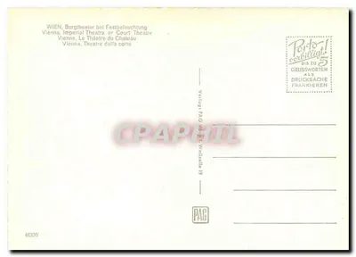 Viena, Burgtheater sob iluminação festiva — editor PAG, n° 46320 — Verso