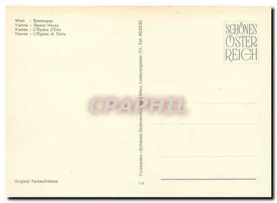 Vienna - Staatsoper — editore Schönes Österreich, n° 432232 — Verso
