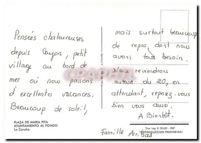 Praça de Maria Pita — noite — Prefeitura no fundo — La Coruña — Verso