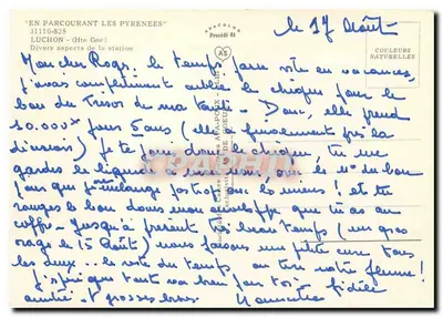 Luchon - Reine des Pyrénées — Stara pocztówka Spacolor n°31110-S25 — Rewers