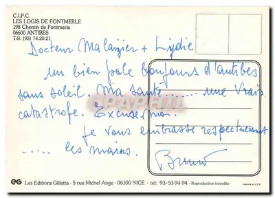 Les Logis de Fontmerle — Antibes — Wydawnictwo Gilletta — Rewers